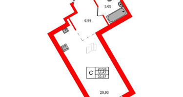Студия, 33 м²