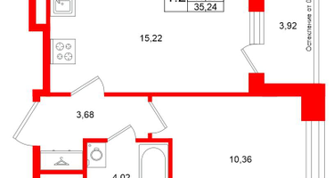 1-к. квартира, 33&nbsp;м²
