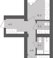 1-к. квартира, 40&nbsp;м²