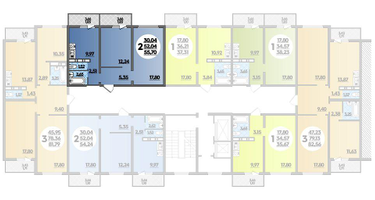 2-к. квартира, 55&nbsp;м²