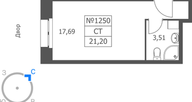 Студия, 21&nbsp;м²