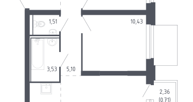 Студия, 57&nbsp;м²