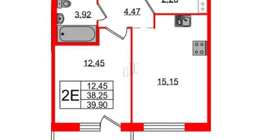 1-к. квартира, 39&nbsp;м²