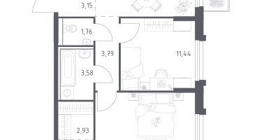 2-к. квартира, 62&nbsp;м²