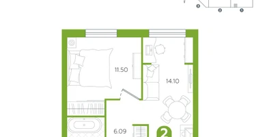 2-к. квартира, 36&nbsp;м²