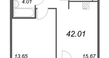 Студия, 42&nbsp;м²