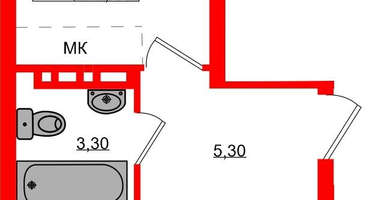 1-к. квартира, 38&nbsp;м²