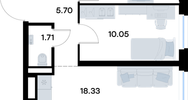 2-к. квартира, 52 м²