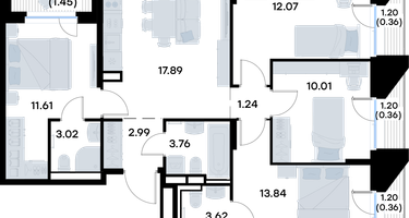 4-к. квартира, 82 м²