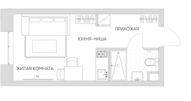 Студия, 22 м²