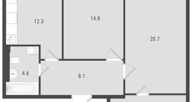2-к. квартира, 66 м²