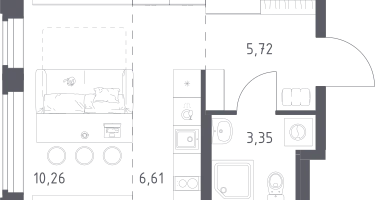 Студия, 25&nbsp;м²