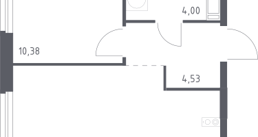 1-к. квартира, 37&nbsp;м²