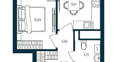 1-к. квартира, 32 м²