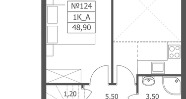 1-к. квартира, 48 м²