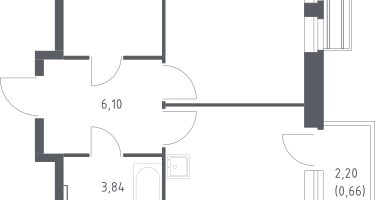 1-к. квартира, 36&nbsp;м²