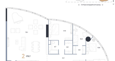 3-к. квартира, 179&nbsp;м²