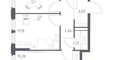 2-к. квартира, 50&nbsp;м²