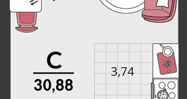 1-к. квартира, 30&nbsp;м²