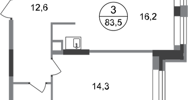 3-к. квартира, 83 м²