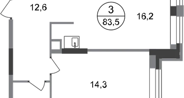 3-к. квартира, 83 м²