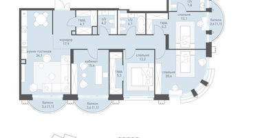 4-к. квартира, 150&nbsp;м²