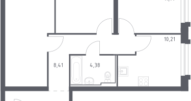 3-к. квартира, 68&nbsp;м²