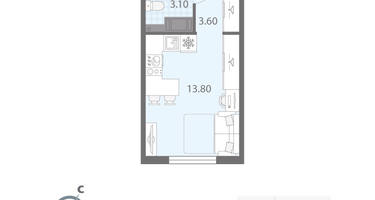 Студия, 20 м²