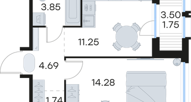 1-к. квартира, 37 м²