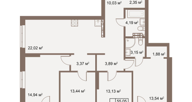 4-к. квартира, 109 м²