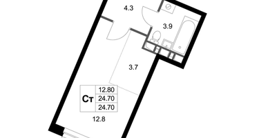 Студия, 24&nbsp;м²