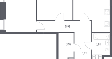 2-к. квартира, 55&nbsp;м²