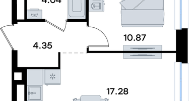 1-к. квартира, 36&nbsp;м²