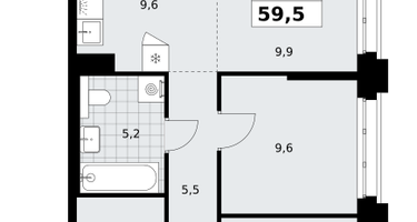 3-к. квартира, 59&nbsp;м²