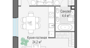 3-к. квартира, 54&nbsp;м²