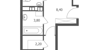 2-к. квартира, 57 м²