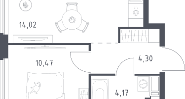 1-к. квартира, 32&nbsp;м²