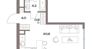 Студия, 29&nbsp;м²