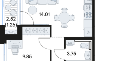 3-к. квартира, 66 м²