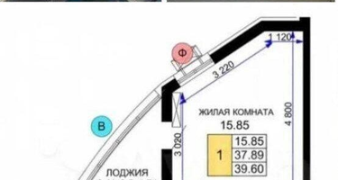 1-к. квартира, 40 м²