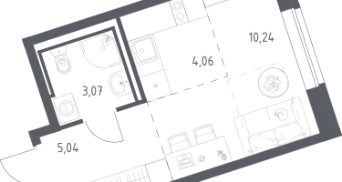 Студия, 22&nbsp;м²