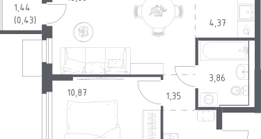 Студия, 40&nbsp;м²