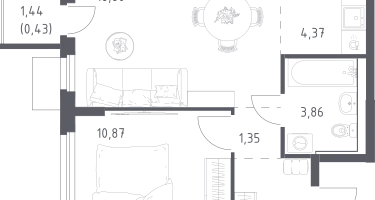 Студия, 40&nbsp;м²