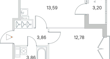 1-к. квартира, 35&nbsp;м²