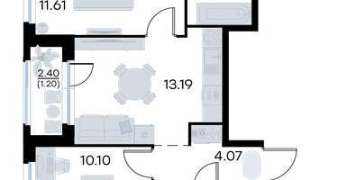 2-к. квартира, 47&nbsp;м²