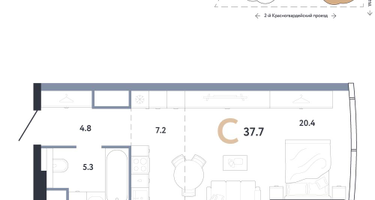 Студия, 37&nbsp;м²
