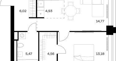 Студия, 48&nbsp;м²