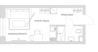 Студия, 23 м²