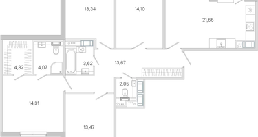 4-к. квартира, 106&nbsp;м²