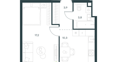 1-к. квартира, 35&nbsp;м²